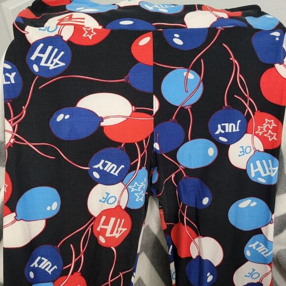 Lularoe Tall & Curvy 4th of July Red White Blue Patriotic Leggings - Picture 2 of 5